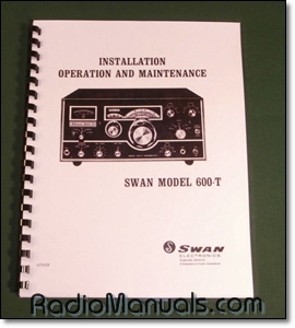 Swan 600-T Operations Manual with 11" x 26" Foldout Schematic